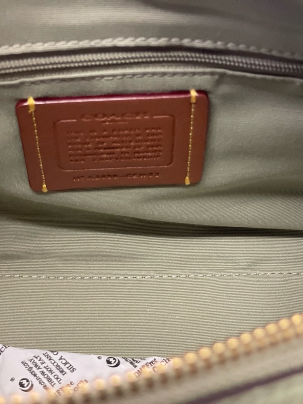 Coach Rowan Satchel Bag Signature Leather In Pistachio CEW03/Gold/Pistachio - Picture 11 of 13
